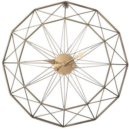 Geometrisk veggklokke med åpen metallramme