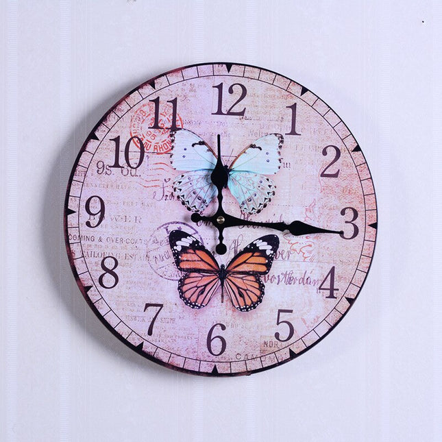 Retro 60-talls veggklokke, bilskilt design