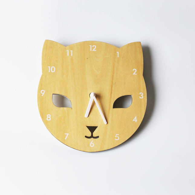 Veggklokke for barn fugledesign i tre