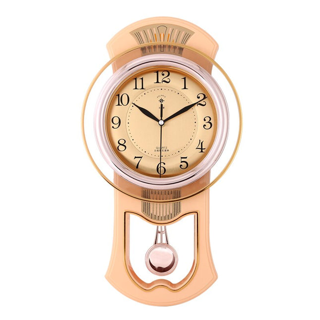 Elegant gullfarget vintage veggklokke med pendel