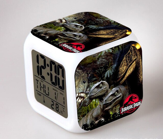 Jurassic Park digital kube vekkerklokke