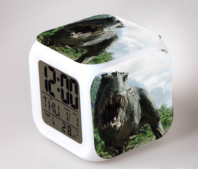 Jurassic Park digital kube vekkerklokke