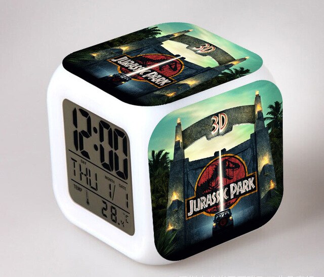 Jurassic Park digital kube vekkerklokke