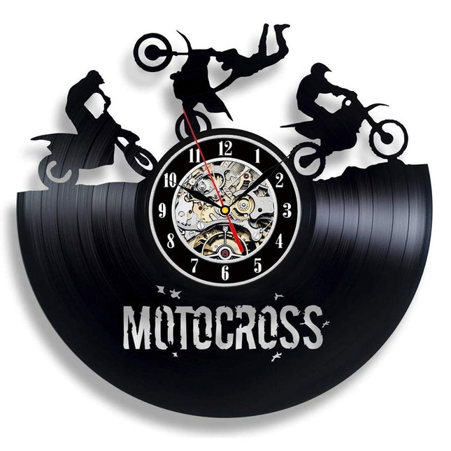 Kul motocross veggklokke av vinyl