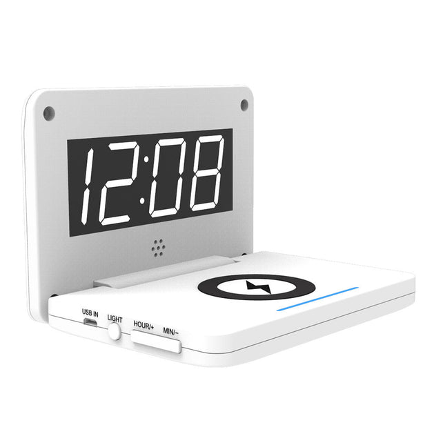 Digital vekkerklokke med trådløs lading