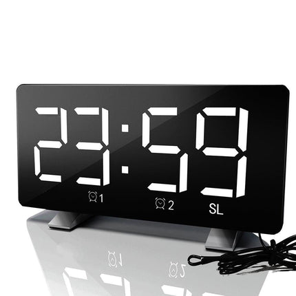 Stor LED digital speil vekkerklokke