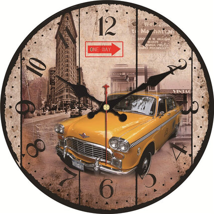 Vintage veggklokke med New York-motiv