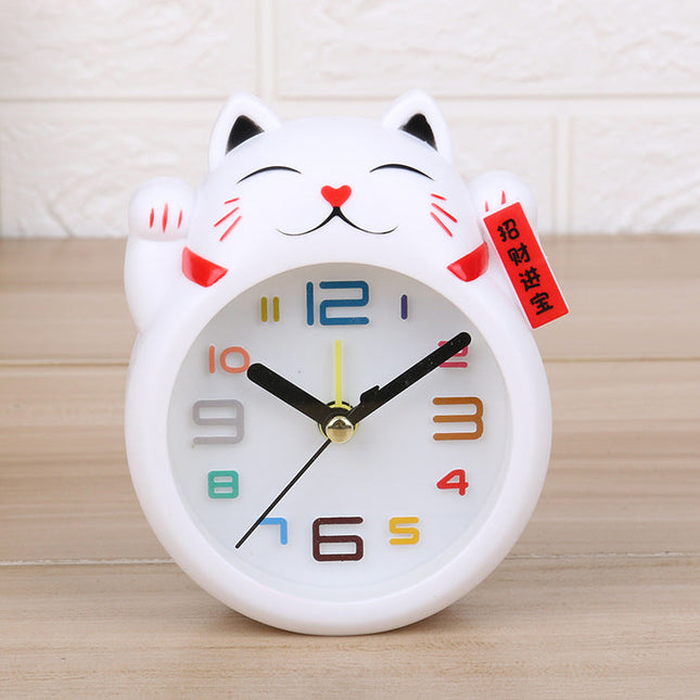 Maneki-neko japansk lykkekatt vekkerklokke