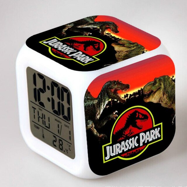 Jurassic Park digital kube vekkerklokke