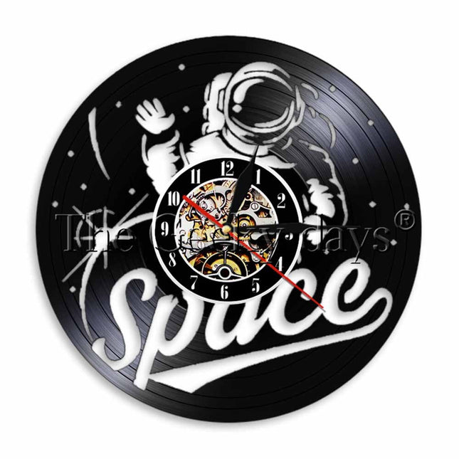 Vinylklokke med astronaut i verdensrommet