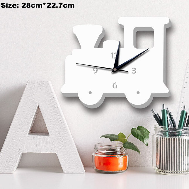 Hvit rakett veggklokke for barnerom