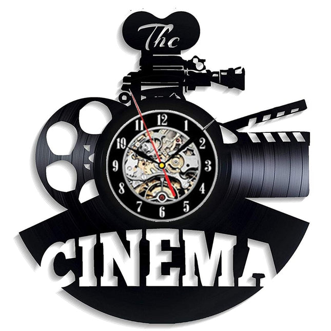 Unik vinylklokke med kino tema