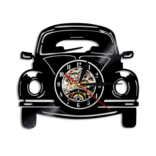 VW Boble bil vinylplate veggklokke