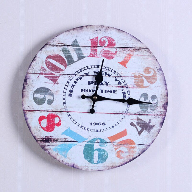 Retro 60-talls veggklokke, bilskilt design