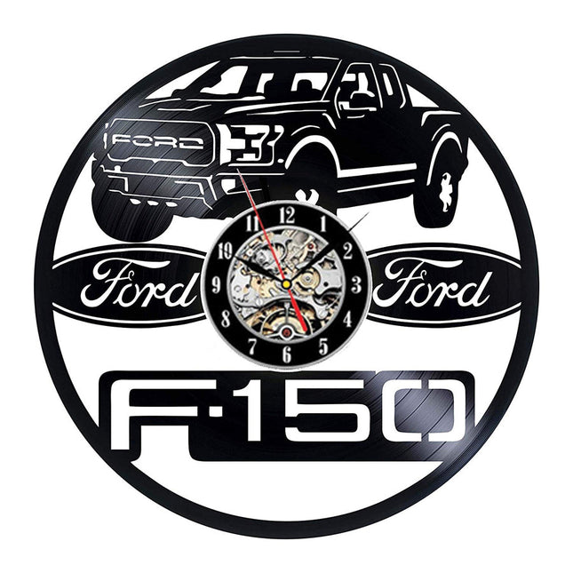 Ford Mustang bil vinylplate veggklokke