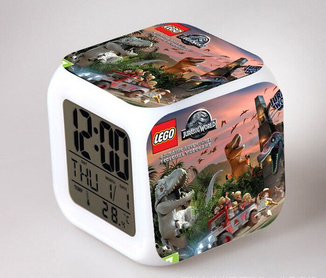 Jurassic Park digital kube vekkerklokke