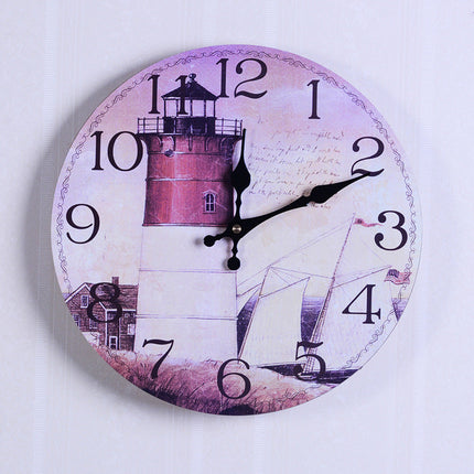 Retro 60-talls veggklokke, bilskilt design