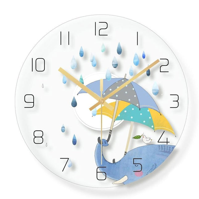 Morsom veggklokke med rev for barnerom