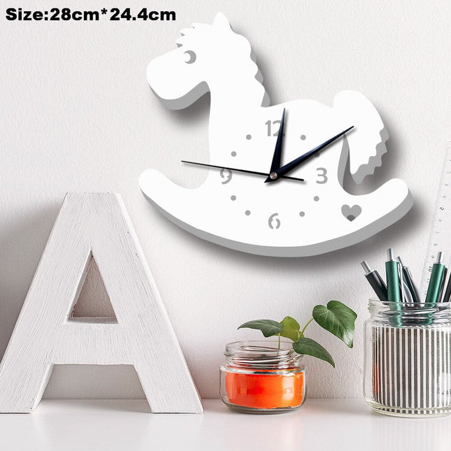 Hvit rakett veggklokke for barnerom