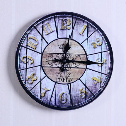 Retro 60-talls veggklokke, bilskilt design