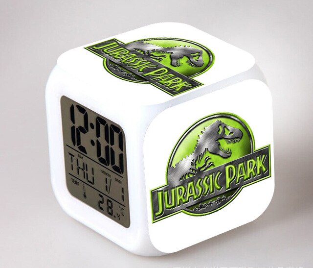 Jurassic Park digital kube vekkerklokke