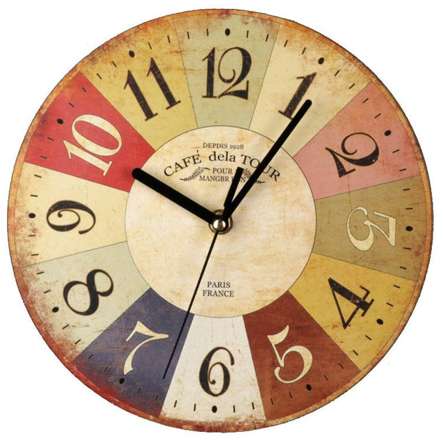 Retro veggklokke i tre, Paris