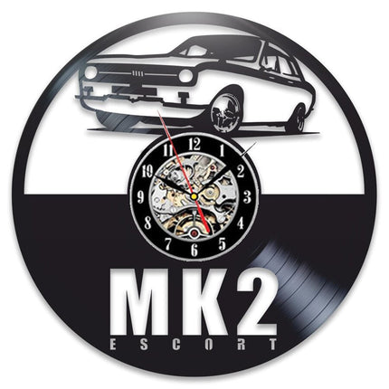 Ford Mustang bil vinylplate veggklokke