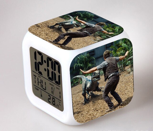 Jurassic Park digital kube vekkerklokke