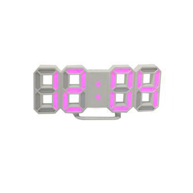 3D LED digital veggklokke med alarm