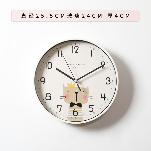 Rund veggklokke med kanin for barn