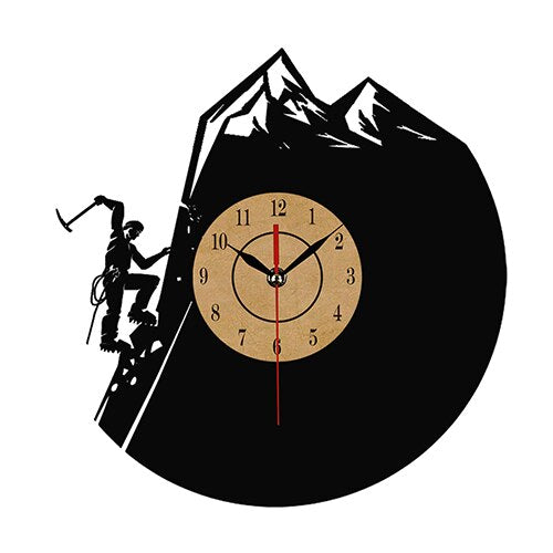 Veggklokke i vinyl med klatremotiv