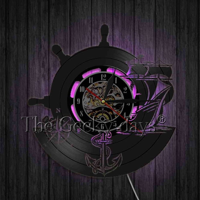 Maritim vinylklokke med anker