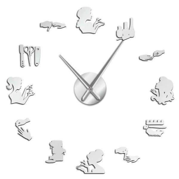 DIY veggklokke dekor for skjønnhetssalong