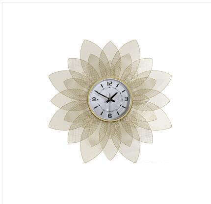 Stor gjennomsiktig veggklokke blomsterdesign