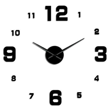 Moderne 3D veggklokke med store tall