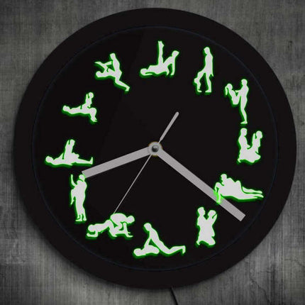 Kamasutra veggklokke med LED-lys