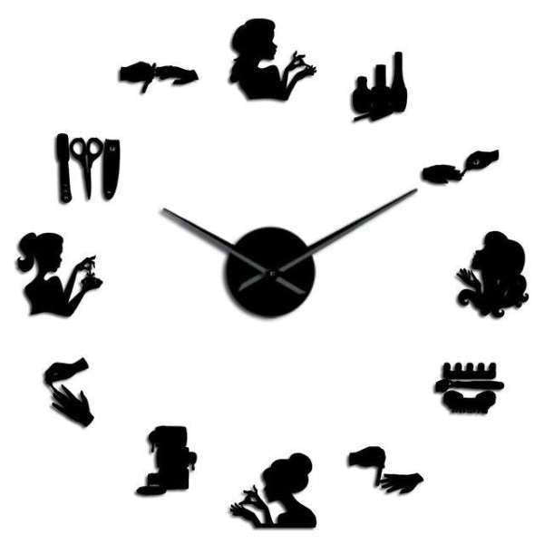 Moderne DIY veggklokke for skjønnhetssalong