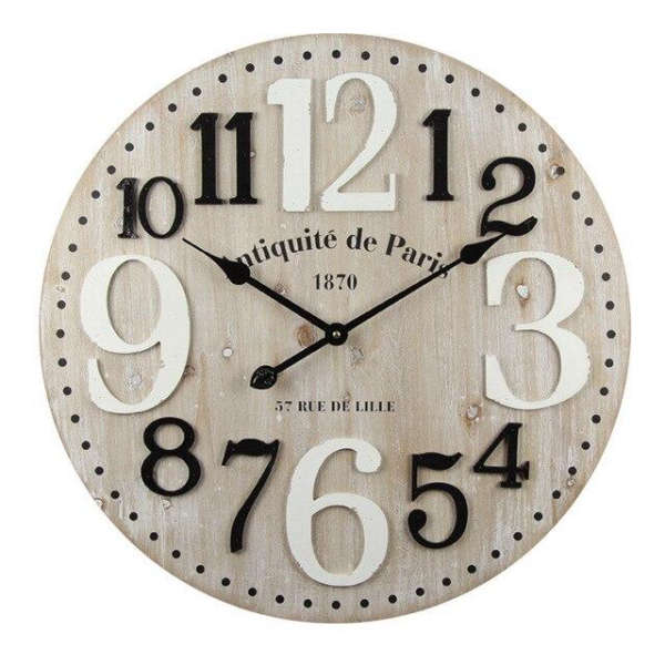 Vintage veggklokke med synlige tannhjul