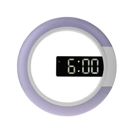 Digital LED-veggklokke med rundt design