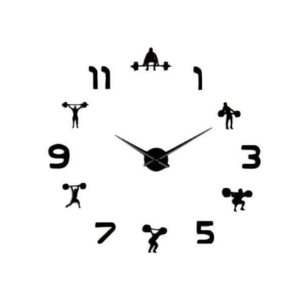 DIY veggklokke for treningsstudio med vekter