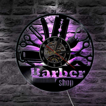 Barbershop vinylklokke med LED-lys