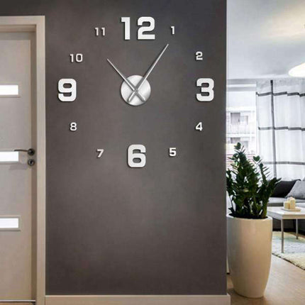 Moderne 3D veggklokke med store tall