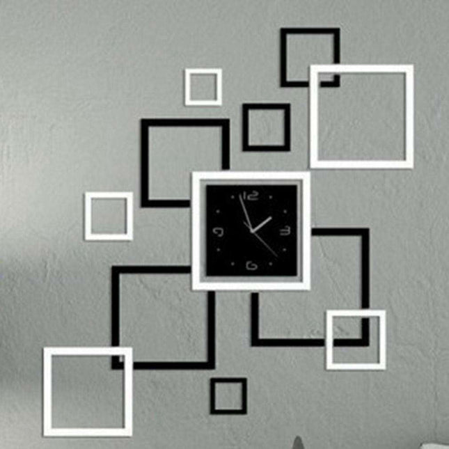 Stor DIY klokke med firkantet design
