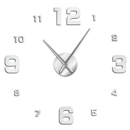 Moderne 3D veggklokke med store tall