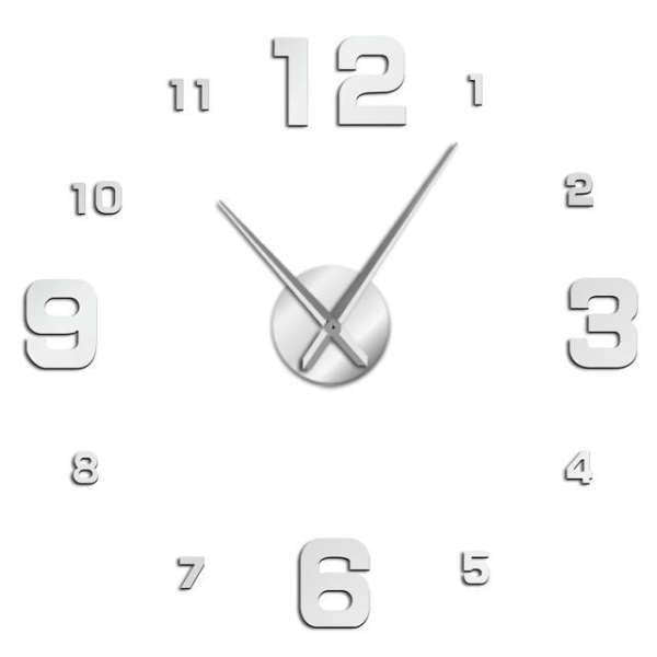 Moderne 3D veggklokke med store tall