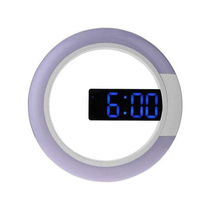 Digital LED-veggklokke med rundt design