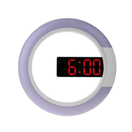 Digital LED-veggklokke med rundt design