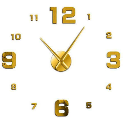 Moderne 3D veggklokke med store tall