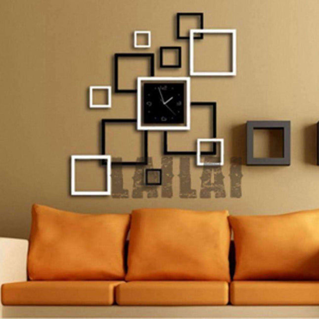 Stor DIY klokke med firkantet design