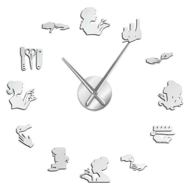 Moderne DIY veggklokke for skjønnhetssalong